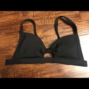 Textured black bikini top